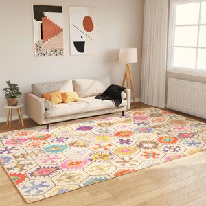 vidaXL Prateľný koberec viacfarebný 190x300 cm protišmykový