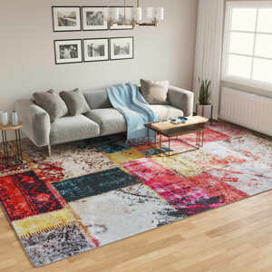vidaXL Koberec prateľný viacfarebný 400x300 cm protišmykový