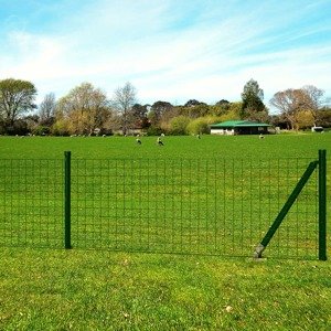 vidaXL Euro plot, oceľ 25x1,0 m, zelený