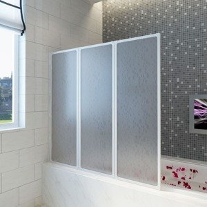 vidaXL Sprchová a vaňová zástena 117x120 cm, 3 skladacie panely