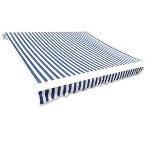 vidaXL Tieniaca plachta na markízu, modro biela 4x3 m (bez rámu)