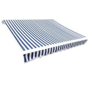 vidaXL Tieniaca plachta na markízu, modro biela 6x3 m (bez rámu)
