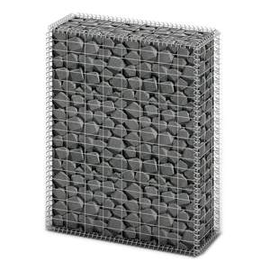 vidaXL Gabiónový kôš s vekom, pozinkovaný drôt 100x80x30 cm
