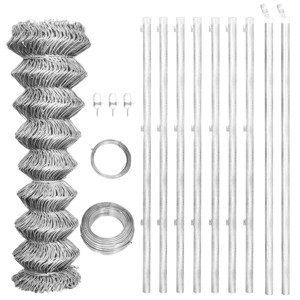vidaXL Drôtené pletivo+stĺpiky, pozinkovaná oceľ 15x1 m, strieborné