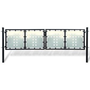 vidaXL Čierna jednokrídlová plotová brána 300x150 cm