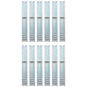 vidaXL Uzemňovacie kolíky v tvare písmena L, 12 ks, galvanizovaná oceľ 5x5x50 cm