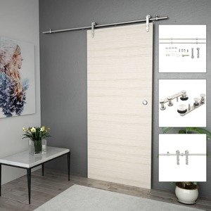 vidaXL Kovanie na posuvné dvere 183 cm, nehrdzavejúca oceľ, strieborné