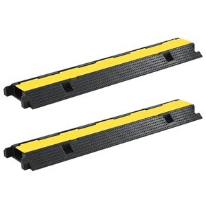 vidaXL Káblový gumený prejazd 2 ks 1 kanálový 100 cm