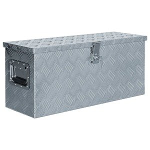 vidaXL Hliníková bednička 76,5x26,5x33 cm strieborná