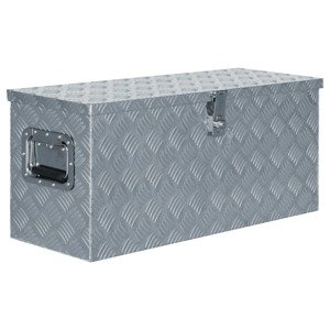 vidaXL Hliníková bednička 80x30x35 cm strieborná