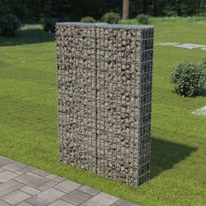 vidaXL Gabiónová stena s krytmi, pozinkovaná oceľ 100x20x150 cm