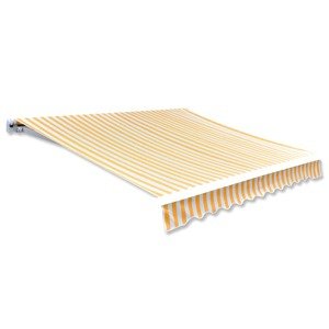 vidaXL Tieniaca plachta na markízu, plátená, oranžovo biela 450x300 cm