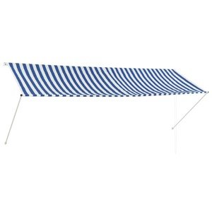 vidaXL Zaťahovacia markíza 350x150 cm modro-biela
