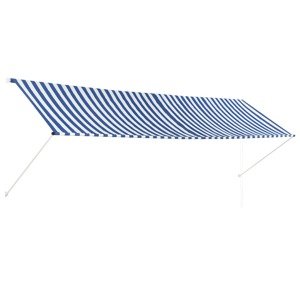 vidaXL Zaťahovacia markíza 400x150 cm modro-biela