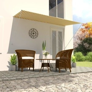vidaXL Zaťahovacia markíza 300x150 cm žlto-biela