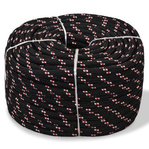 vidaXL Lodné polypropylénové lano 14 mm 250 m čierne