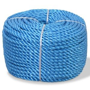 vidaXL Pletené lano polypropylénové 14 mm 250 m modré