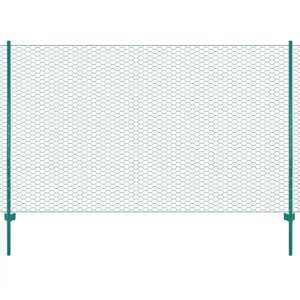 vidaXL Drôtené pletivo so stĺpikmi zelené 25x2 m oceľové