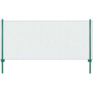vidaXL Drôtené pletivo so stĺpikmi zelené 25x1 m oceľové
