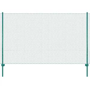 vidaXL Drôtené pletivo so stĺpikmi zelené 25x2 m oceľové