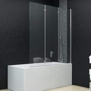 vidaXL Skladací sprchový kút 3 panely 130x138 cm ESG