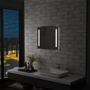 vidaXL Kúpeľňové LED nástenné zrkadlo 60x50 cm