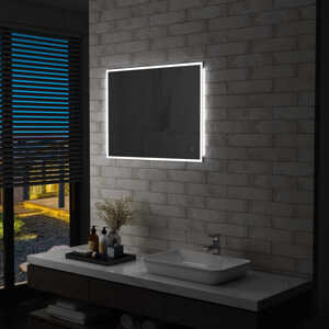 vidaXL Kúpeľňové LED nástenné zrkadlo s dotykovým snímačom 80x60 cm