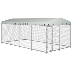 vidaXL Vonkajšia voliéra pre psy so strechou 8x4x2,3 m