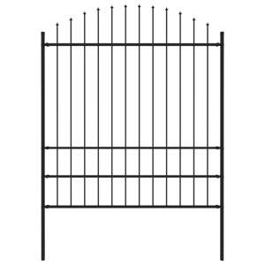 vidaXL Záhradný plot s hrotmi, oceľ (1,75-2)x1,7 m, čierny