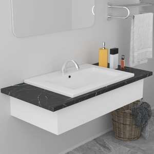 vidaXL Vstavané umývadlo 61x39,5x18,5 cm, keramika, biele