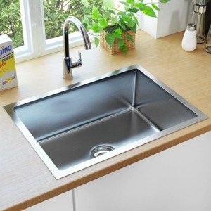 vidaXL Ručne vyrobený kuchynský drez, nehrdzavejúca oceľ