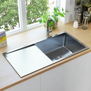 vidaXL Ručne vyrobený kuchynský drez, nehrdzavejúca oceľ