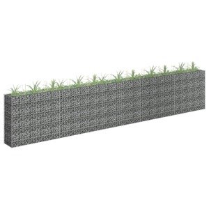 vidaXL Gabiónový vyvýšený záhon, pozinkovaná oceľ 450x30x90 cm