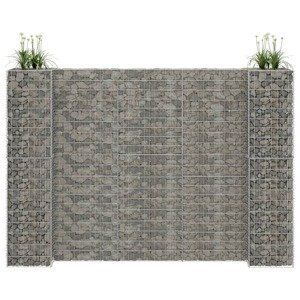 vidaXL Gabiónový kvetináč v tvare H, oceľový drôt 260x40x180 cm