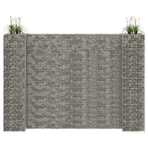 vidaXL Gabiónový kvetináč v tvare H, oceľový drôt 260x40x200 cm