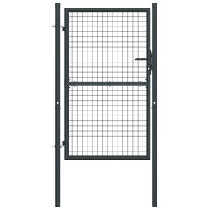 vidaXL Záhradná brána, pletivo, pozinkovaná oceľ 100x250 cm, sivá