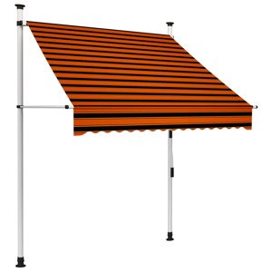 vidaXL Ručne zaťahovacia markíza 150 cm oranžová a hnedá