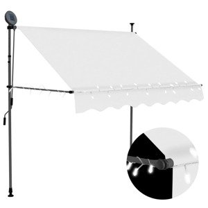 vidaXL Ručne zaťahovacia markíza s LED 150 cm krémová