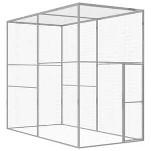 vidaXL Klietka pre mačky 3x1,5x2,5 m, pozinkovaná oceľ
