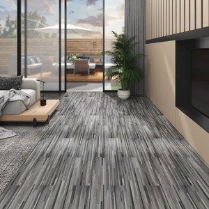 vidaXL Podlahové dosky z PVC 5,02 m² 2 mm, samolepiace, pruhované sivé