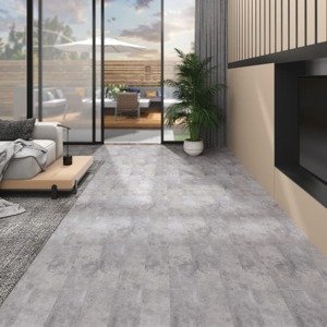 vidaXL Nesamolepiace podlahové dosky, PVC 5,26 m² 2mm, cementovo hnedé