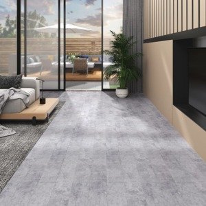 vidaXL Podlahové dosky z PVC 4,46 m² 3 mm, samolepiace, cementovo sivé
