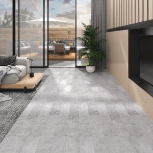 vidaXL Nesamolepiace podlahové dosky, PVC 5,26 m² 2 mm, zemité sivé