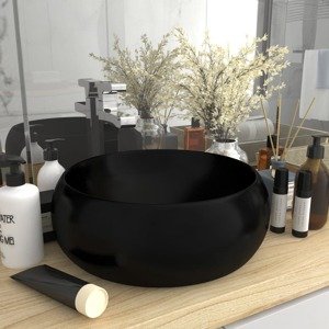 vidaXL Luxusné umývadlo, okrúhle, matné čierne 40x15 cm, keramika