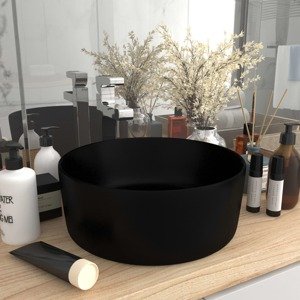 vidaXL Luxusné umývadlo, okrúhle, matné čierne 40x15 cm, keramika