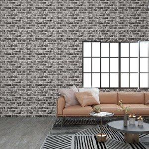 vidaXL 3D nástenné panely s dizajnom tmavosivých tehál 11 ks EPS
