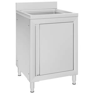 vidaXL Gastro kuchynský drez so skrinkou 60x60x96 cm nehrdzavejúca oceľ
