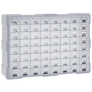 vidaXL Organizér so 64 zásuvkami 52x16x37,5 cm