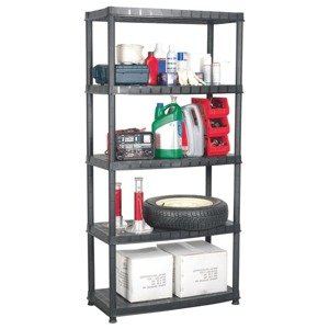 vidaXL Regál s 5 úložnými poličkami čierny 85x40x185 cm plastový