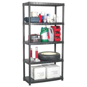 vidaXL Regál s 5 úložnými poličkami čierny 91,5x45,7x185 cm plastový